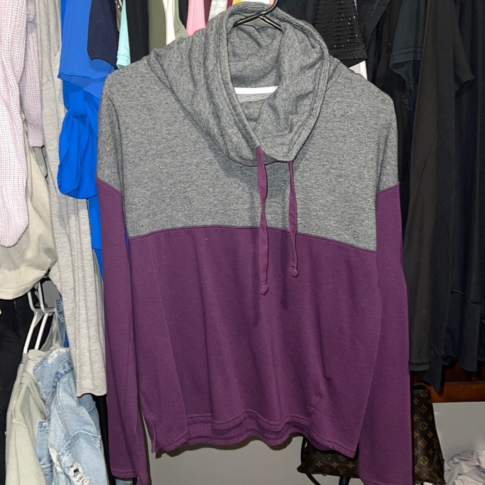Maroon and gray pullover